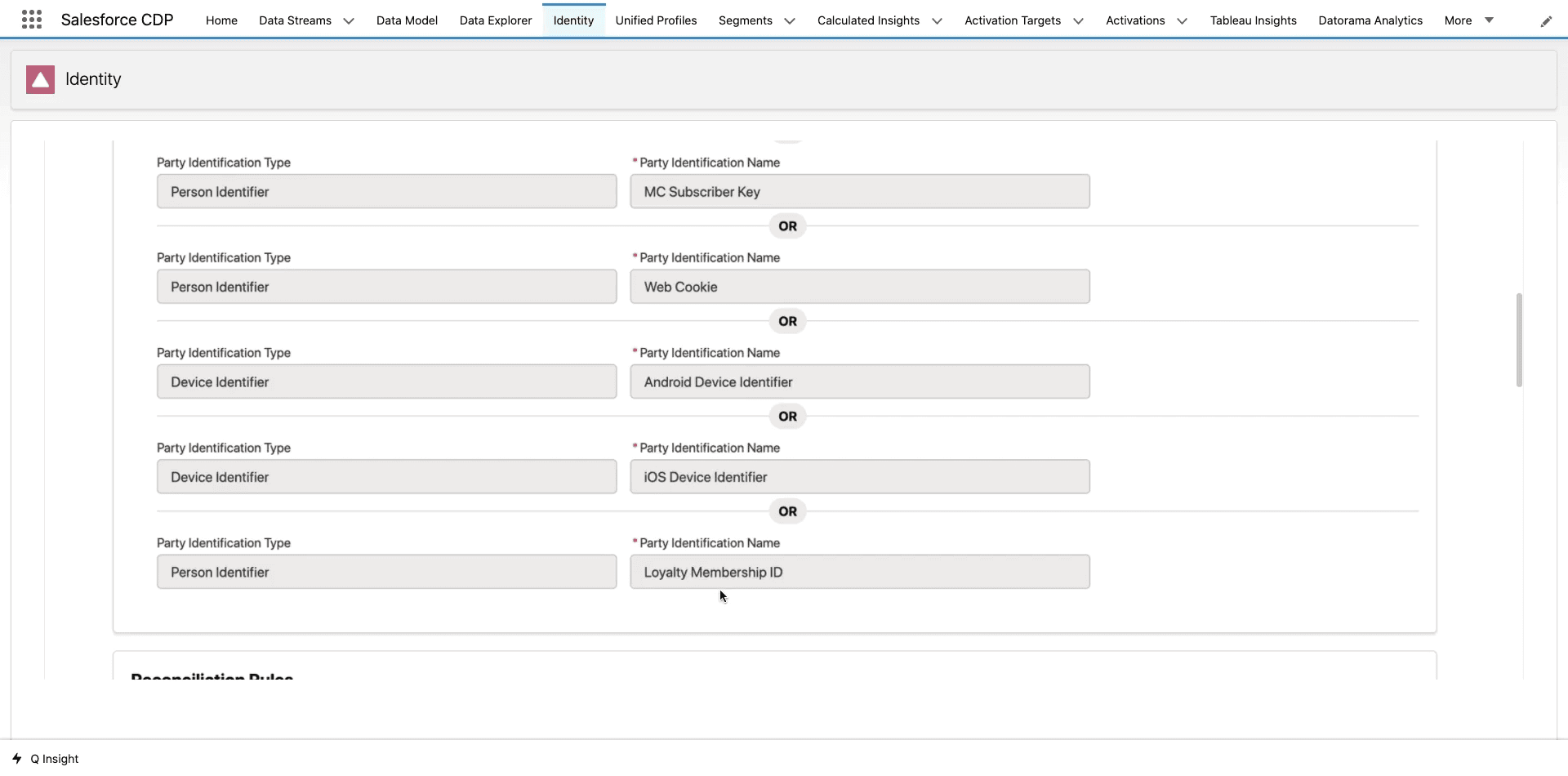 Customer identifiers in Salesforce CDP