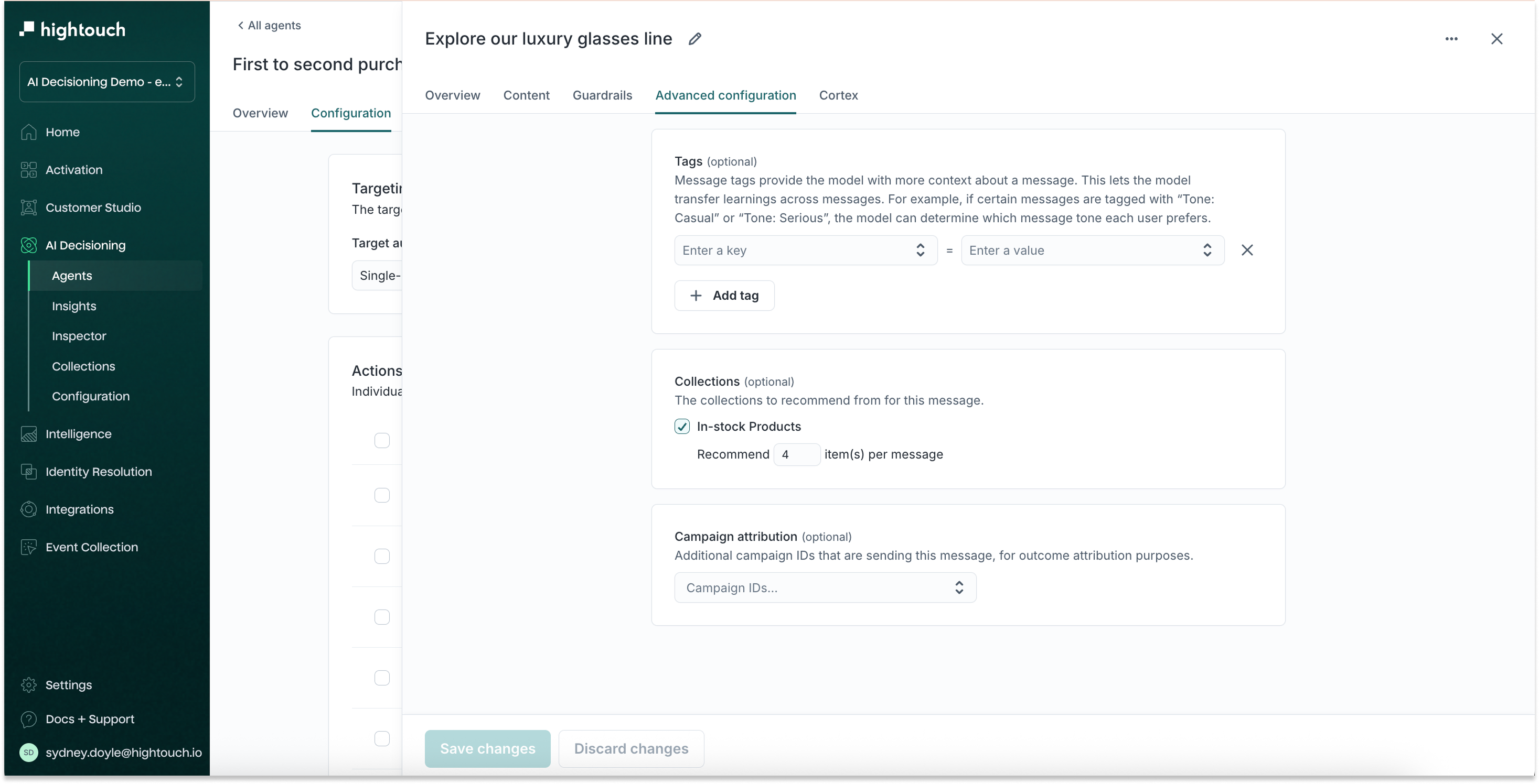 Action-level configuration.