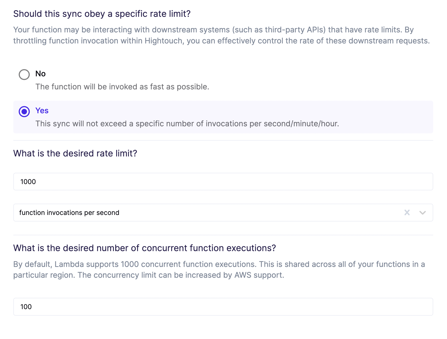 Configuring rate and concurrency limits in Hightouch